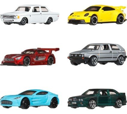 Hot Wheels 6'lı Euro Style Seti, 1:64 Ölçekli Metal Oyuncak Arabalar (Stiller Çeşitlilik Gösterebilir) JLB25