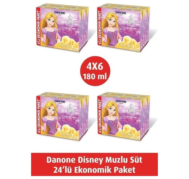 Danone Disney Muzlu Uht Süt 180Ml 6'Lı (Karakter Seçimi Yapılamamaktadır) X4 Adet