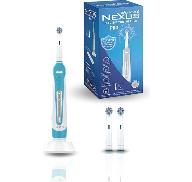 Direct Nexus Elektirikli Diş Fırçası Orta Sertlikte Kıllar ile 2 Yedek Başlık ve Sert Plastik